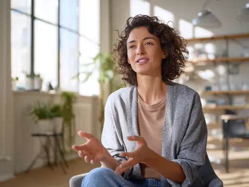 Professional in conversation