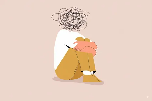 Person experiencing anxiety transformation
